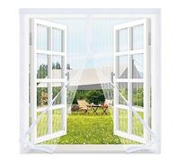 Zanzariere Magnetica per Finestre,90x150cm Tenda Zanzariere Magnetiche per Porte Finestre,Magneti Rete Anti Zanzare Insetti Traspirante,Facile da Installare Zanzariere Adesive per Finestre