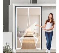 Zanzariere Magnetiche 105 x 105 cm, Anti-Zanzare, Anti-Insetti, Rete Ultra-Fine, Installazione Facile, Tenda Zanzariera Magnetica Porta per Porte, Varie Taglie, Bianco