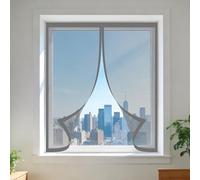 Zanzariere Magnetiche 105 x 75 cm Autoadesiva Zanzariera Magnetica Porta Finestra Chiuso Automaticamente Pieghevole per Corridoi Finestre Patio, Grigio