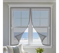 Zanzariere Magnetiche 109 x 101 cm Chiusura Automatica, Non Ho Più Fastidiosi Insetti in Casa - Non Accorciabile Tenda Zanzariera con Magneti per Tutti I Tipi di Finestre, Grigio