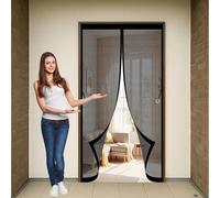 Zanzariere Magnetiche 120 x 125 cm, Magnetica, Chiusura Automatica, Senza Foratura, Rete Fine, Zanzariera Magnetica per Porte per Porta Finestra Balcone, Nero