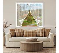 Zanzariere Magnetiche 134 x 144 cm Chiusura Automatica, Non Ho Più Fastidiosi Insetti in Casa - Non Accorciabile Zanzariere Finestra Magnetica per Tutti I Tipi di Finestre, Bianco