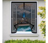 Zanzariere Magnetiche 138 x 132 cm Chiusura Automatica, Anti-Graffio per Gatti, Magneti Più Forti, Mantiene L'Aria Fresca Tenda di Protezione per Tutti I Tipi di Finestre, Nero