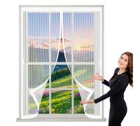 Zanzariere Magnetiche 138 x 145 cm Chiusura Automatica, Non Ho Più Fastidiosi Insetti in Casa - Non Accorciabile Tenda Zanzariera Finestre per Tutti I Tipi di Finestre, Bianco