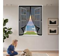Zanzariere Magnetiche 148 x 138 cm Non È Necessario Praticare Fori, Apertura e Chiusura Silenziosa, Facile da Installare Tenda di Protezione per Tutti I Tipi di Finestre, Nero