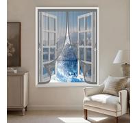 Zanzariere Magnetiche 150 x 150 cm Chiusura Automatica, Non Ho Più Fastidiosi Insetti in Casa - Non Accorciabile Zanzariera Finestra Tenda per Tutti I Tipi di Finestre, Grigio