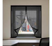 Zanzariere Magnetiche 155 x 180 cm Autoadesiva Autoadesivo Rete Anti Zanzare Tenere Fuori Insetti Mosche e Zanzare per Finestre Qualunque Piccole Grandi, Nero