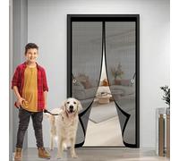 Zanzariere Magnetiche 158 x 130 cm, Anti-Zanzare, Anti-Insetti, Rete Ultra-Fine, Installazione Facile, Zanzariera Porta Tenda per Porte, Varie Taglie, Nero