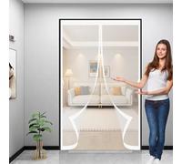 Zanzariere Magnetiche 221 x 225 cm, Magnetica, Chiusura Automatica, Senza Foratura, Rete Fine, Zanzariere Magnetiche Balcone per Porte, Varie Taglie, Bianco