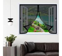 Zanzariere Magnetiche 50 x 80 cm Chiusura Automatica, Anti-Graffio per Gatti, Magneti Più Forti, Mantiene L'Aria Fresca Tenda di Protezione per Tutti I Tipi di Finestre, Nero