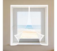 Zanzariere Magnetiche 55 x 115 cm Chiusura Automatica Zanzariera Finestra Magnetica Tenere Fuori Insetti Mosche e Zanzare per Finestre Qualunque Piccole Grandi, Bianco