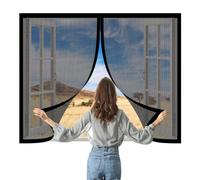 Zanzariere Magnetiche 60 x 80 cm Autoadesiva Tende Resistenti Antizanzare Chiuso Automaticamente Pieghevole per Finestra Esterne Finestra Del Balcone, Nero