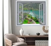 Zanzariere Magnetiche 64 x 62 cm Chiusura Automatica, Non Ho Più Fastidiosi Insetti in Casa - Non Accorciabile Tenda Zanzariera Finestre per Tutti I Tipi di Finestre, Grigio