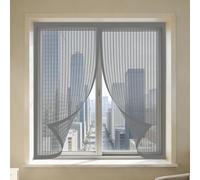 Zanzariere Magnetiche 65 x 100 cm Autoadesiva Zanzariera Finestra Magnetica Chiuso Automaticamente Pieghevole per Tutti Terrazza Porte e Finestre, Grigio