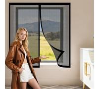 Zanzariere Magnetiche 65 x 135 cm Autoadesiva Zanzariera per Finestre Magnetica Senza Foratura e Silenziosa per Finestre Qualunque Piccole Grandi, Nero