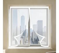 Zanzariere Magnetiche 75 x 100 cm Autoadesiva Zanzariera Finestra Magnetica Chiuso Automaticamente Pieghevole per Tutti Terrazza Porte e Finestre, Bianco