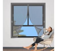 Zanzariere Magnetiche 75 x 80 cm Chiusura Automatica, Non Ho Più Fastidiosi Insetti in Casa - Non Accorciabile Zanzariere Magnetiche Balcone per Tutti I Tipi di Finestre, Grigio