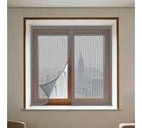 Zanzariere Magnetiche 75 x 80 cm Chiusura Automatica Regolabile Fai da Te per Magnetica Finestre Chiuso Automaticamente Pieghevole per Finestre Qualunque Piccole Grandi, Grigio