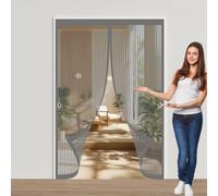 Zanzariere Magnetiche 79 x 208 cm Chiusura Automatica, Anti-Graffio per Gatti, Magneti Più Forti, Mantiene L'Aria Fresca Tenda con Magneti Anti Zanzare per Balconi, Cantine, Camere, Grigio