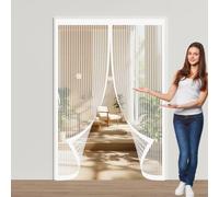 Zanzariere Magnetiche 79 x 214 cm Chiusura Automatica, Anti-Graffio per Gatti, Magneti Più Forti, Mantiene L'Aria Fresca Tenda con Magneti Anti Zanzare per Balconi, Cantine, Camere, Bianco
