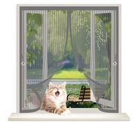 Zanzariere Magnetiche 80 x 50 cm Chiusura Automatica, Non Ho Più Fastidiosi Insetti in Casa - Non Accorciabile Tenda Zanzariera con Magneti per Tutti I Tipi di Finestre, Grigio