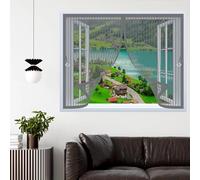 Zanzariere Magnetiche 85 x 115 cm Chiusura Automatica, Anti-Graffio per Gatti, Magneti Più Forti, Mantiene L'Aria Fresca Tenda di Protezione per Tutti I Tipi di Finestre, Grigio