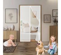 Zanzariere Magnetiche 85 x 135 cm, Anti-Zanzare, Anti-Insetti, Rete Ultra-Fine, Installazione Facile, Zanzariera per Porta Tetto per Porta Finestra Balcone, Bianco