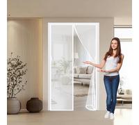 Zanzariere Magnetiche 85 x 155 cm, Magnetica, Chiusura Automatica, Senza Foratura, Rete Fine, Zanzariere Magnetiche Balcone per Porte, Varie Taglie, Bianco