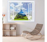 Zanzariere Magnetiche 96 x 72 cm Chiusura Automatica, Non Ho Più Fastidiosi Insetti in Casa - Non Accorciabile Zanzariere Finestra Magnetica per Tutti I Tipi di Finestre, Bianco