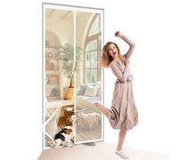 Zanzariere Magnetiche per Porte Finestre 100 x 190 cm Facile da Installare, con Magneti Zanzariera per Porta Non È Necessario Praticare Fori Proteggere La Famiglia, Bianco
