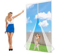 Zanzariere Magnetiche per Porte Finestre, 245x190cm con pizzo e potente guarnizione magnetica, Rete in Poliestere Resistente per Porta Casa Ufficio LF2C1 Bianco