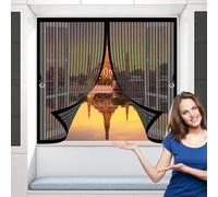 Zanzariere Magnetiche per Porte Finestre 70 x 130 cm, Magnetica, Chiusura Automatica, Senza Foratura, Rete Fine, Zanzariera per Finestra Tetto per Porte, Varie Taglie, Nero