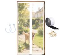 Zanzariere magnetiche per porte finestre con ganci su 2 lati, resistente, tiene fuori gli insetti e lascia entrare la brezza, autosigillante rapida-White-A||75x215cm(29x84inch)