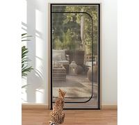 Zanzariere per porte e finestre, reti metalliche, Porta a rete for gatti con chiusura a cerniera, rete spessa nano bianca, diverse misure(A,95x205cm)