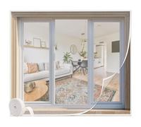 Zanzariere per Windows Net 145x160cm Rete per Finestre per Insetti, con nastro Autoadesivo, Facile Installazione per Tenere Lontane Mosche/Insetti/Zanzare, Blanca