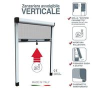 Zanzariere Stop Inset a rullo Verticale - Finitura Bianca 120x170 cm.