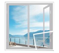 Zanzariere Su Misura 90x120cm Bianco Zanzariera Facile da installare Senza Forare per Finestra Autoadesivo Lavabile