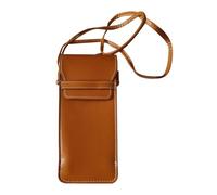 zaoalife Custodia per occhiali da sole in pelle PU, piccola borsa a tracolla per cellulare, custodia morbida per occhiali, borsa a tracolla per telefono e occhiali per uomini e donne, Marrone, taglia