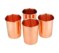 Zap Impex Bere vasi rame vetro puro rame supplemento ayurvedico guarigione set di 4, 250 ml