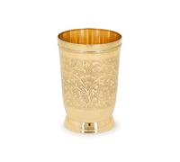 Zap Impex Bicchiere in ottone da 250 ml | bicchieri in ottone | vetro pesante Lassi | piccolo bicchiere per acqua, latte, succhi di frutta, bibite | bicchiere multiuso (1)