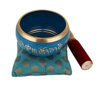Zap Impex Brass Ciotola da canto Om Mani Campana da meditazione tibetana, 4 pollici, blu