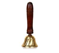 Zap Impex Indian Handbell Campana in ottone e legno Campana di preghiera Puja Festival indiano e Natale (12,7 cm)