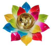 Zap Impex Lampada ad olio in ottone Akhand Diya indiano decorativa per puja Multicolore (1)