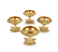 Zap impex Lampada ad olio tradizionale in ottone Deep Diya indiano lampada a olio Diwali Puja Kuber Tortoise Diya (4)