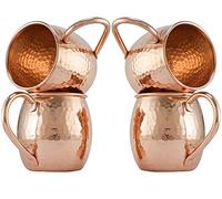 Zap Impex Moscow Mule - Set di 4 Bicchieri in Rame Massiccio 100% Realizzati a Mano - 16 oz di Alta Qualità da Cocktail in Puro Rame Alimentare