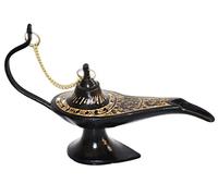 'Zap Impex® Ottone Aladdin genio della lampada: profumo di Brenner, alladdin magia Chirag/lampada ottone antico Riposo, artigianato, dall' aspetto anticato, Vetro, decorativo in ottone Chirag, articolo da collezione (6, Black Base d' oro meen akri)