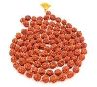 Zap Impex Rudraksha, collana naturale Rudraksha, certificato originale Rudraksha, 5 mm Rudraksha (dimensioni: 10 mm, perle: 108+1), Semi