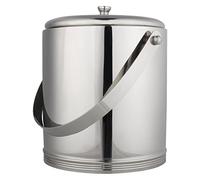 Zap Impex ® - Secchio per ghiaccio a doppia parete in acciaio inox, con coperchio, 1,3 l