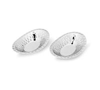 Zap Impex, set di 2 cestini per il pane in acciaio inox, forma ovale, stile moderno