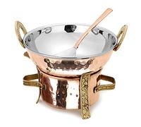 Zap Impex Set di 3 cucchiai indiani in acciaio inox con finitura rame